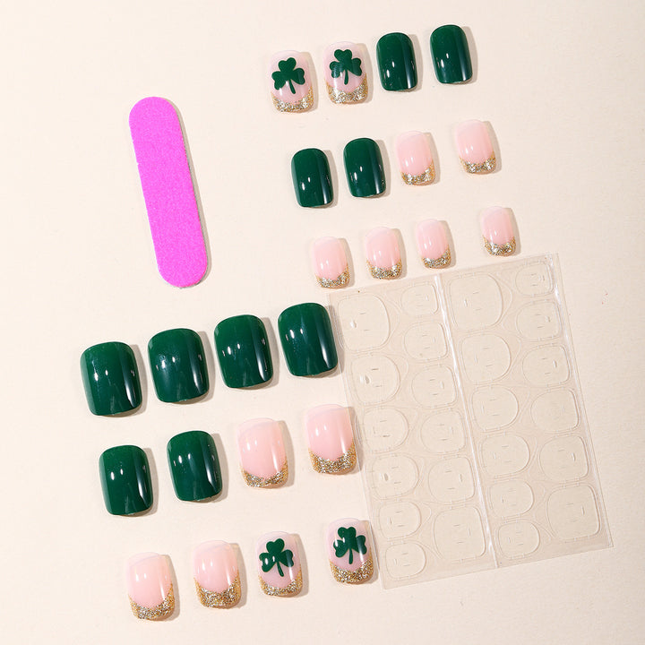 Festive Shamrock-Themed Nail Art Extensions Stornfield