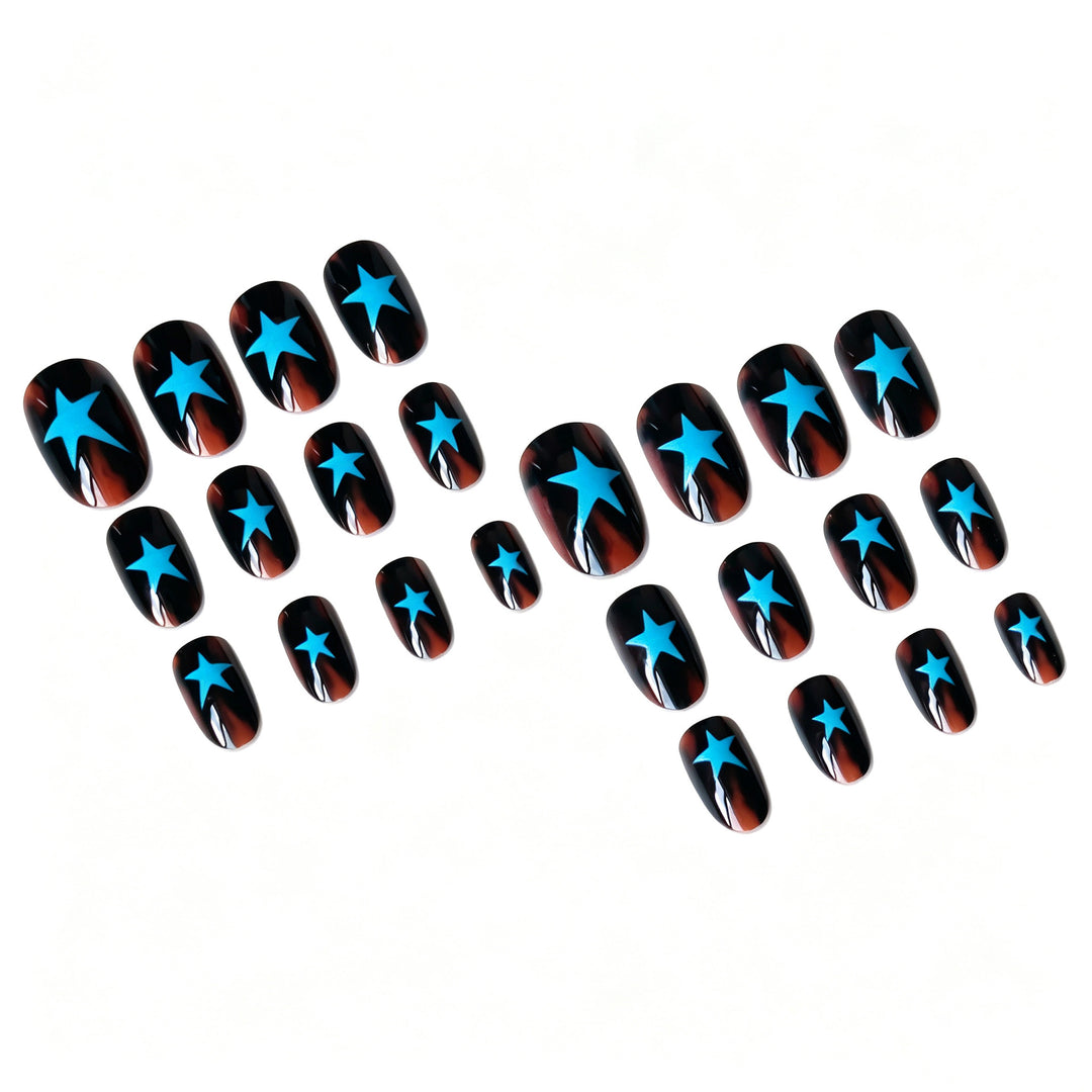 Artistic Star-Patterned Nail Art Set