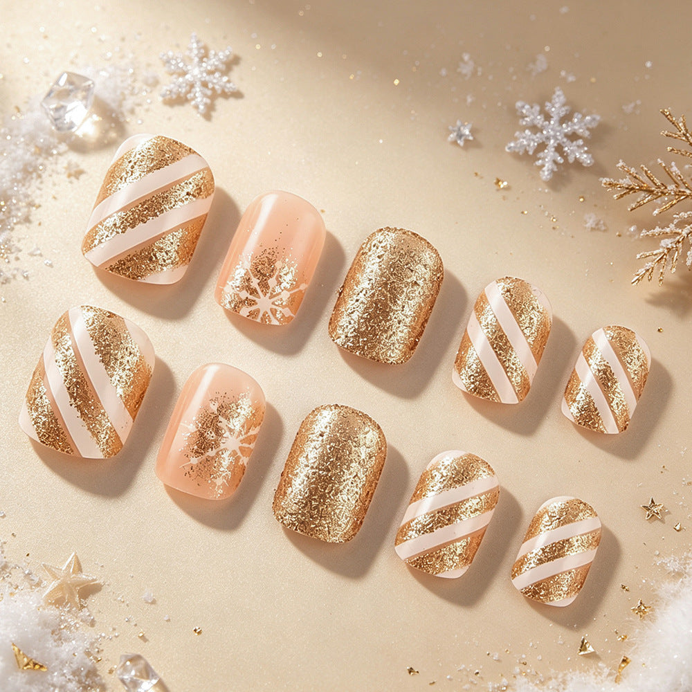 Holiday-Themed Glitter Gel Nail Art Stornfield