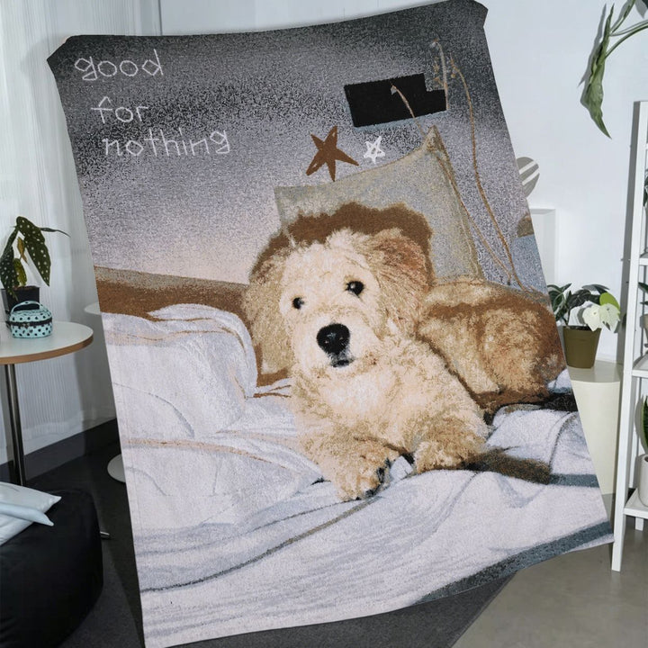 Cozy Pet-Themed Fleece Throw Blanket