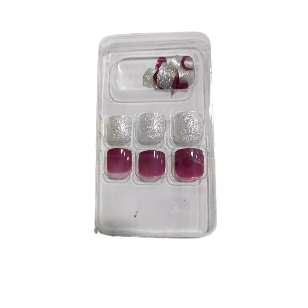 Premium Press-On Nail Set with Glitter and Gemstone Accents Stornfield