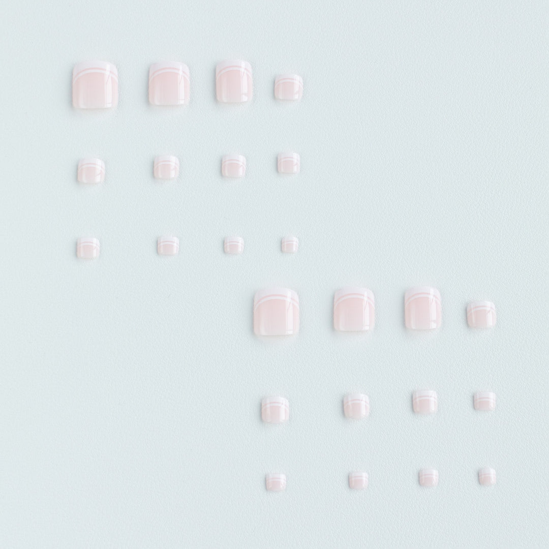 Stylish French Tip Pedicure Nail Art