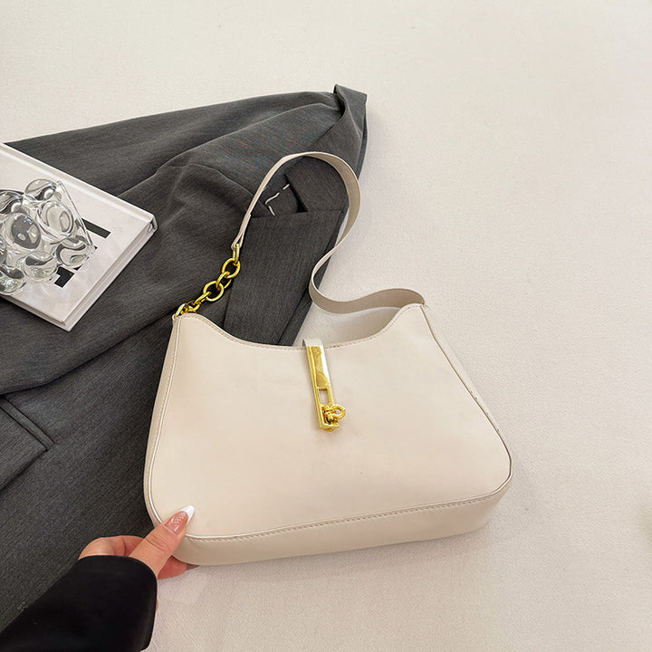Elegant Chain-Accent Shoulder Bag