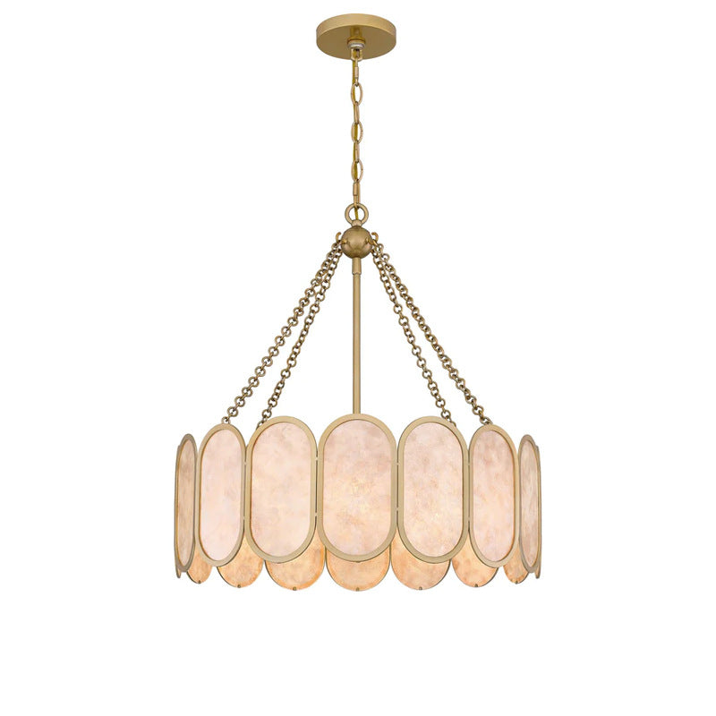 Elegant Alabaster Suspension Chandelier