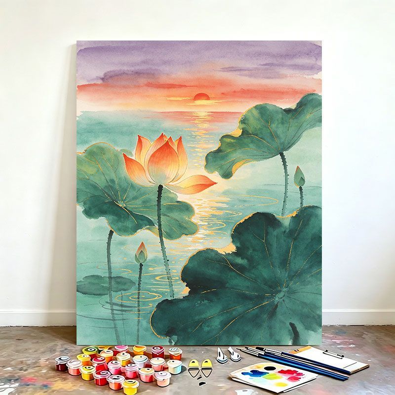 Watercolor Lotus Art Painting Kit Stornfield