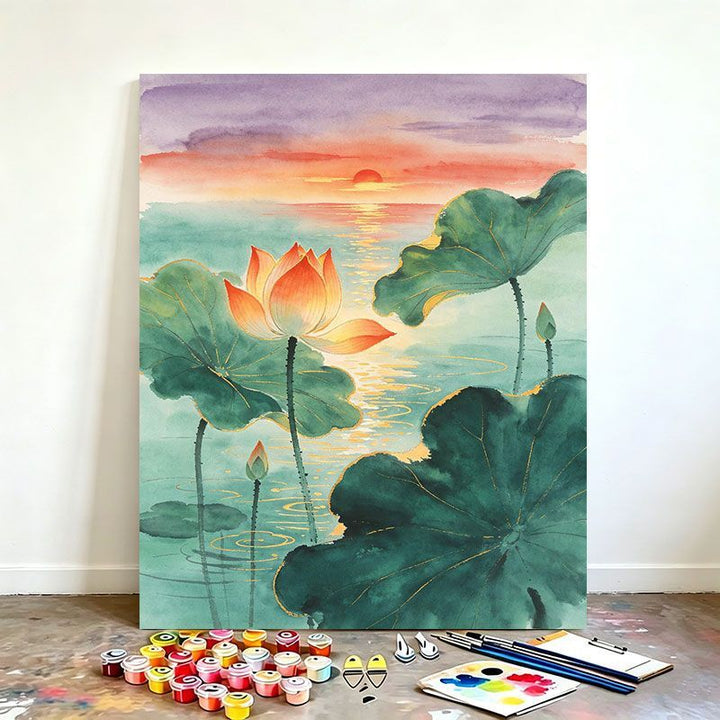 Watercolor Lotus Art Painting Kit Stornfield