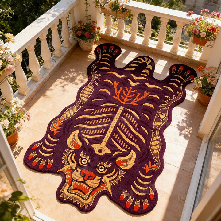 Artistic Tiger-Shaped Area Rug