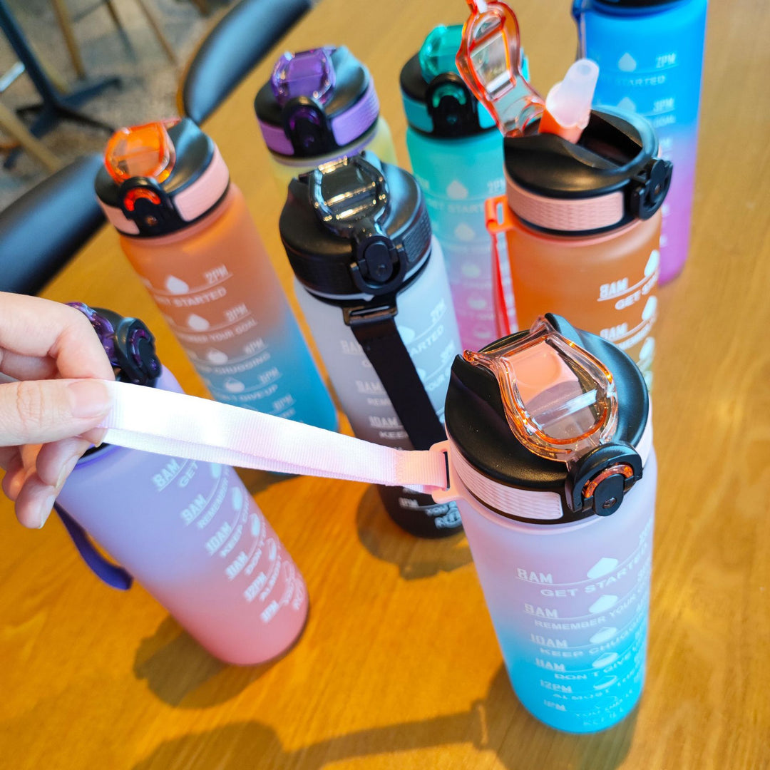 Ladies motivating water bottle with time markings Stornfield