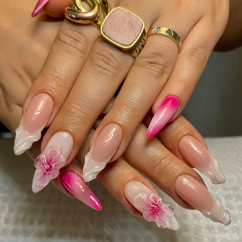 Detailed Floral Press-On Nail Art Stornfield