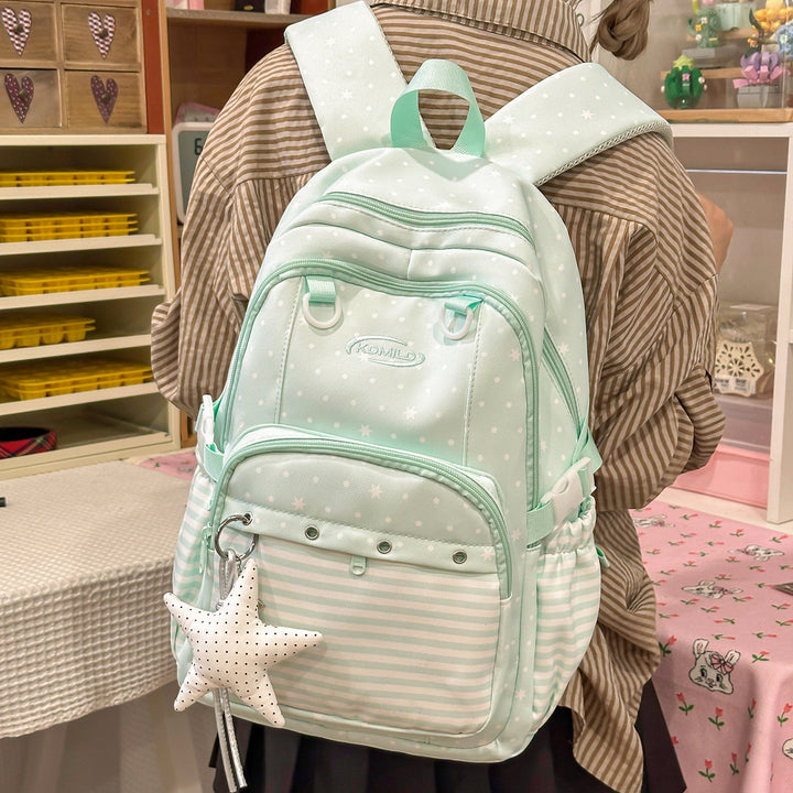Versatile Polka Dot and Striped Design Backpack Stornfield