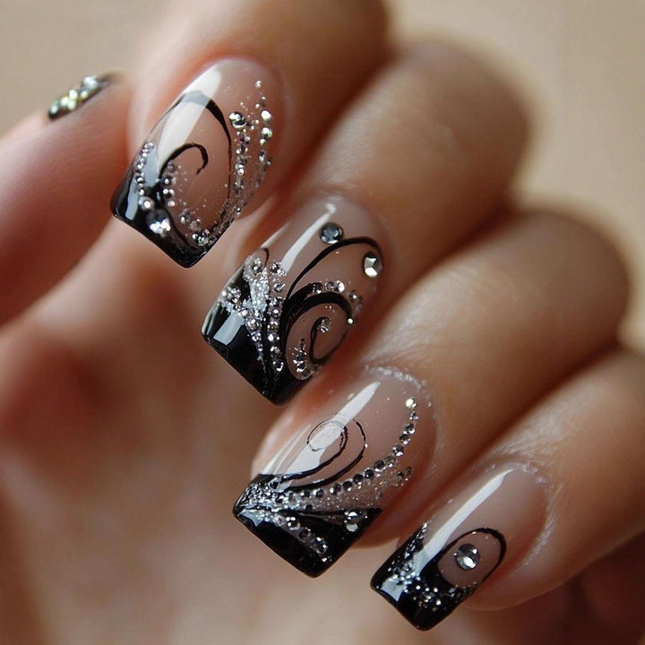 Artificial nails with floral 3D applications Stornfield