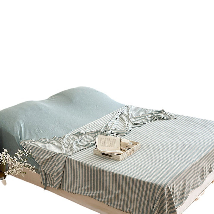 Women's living room blanket made of high-quality cotton with fine stripes Stornfield