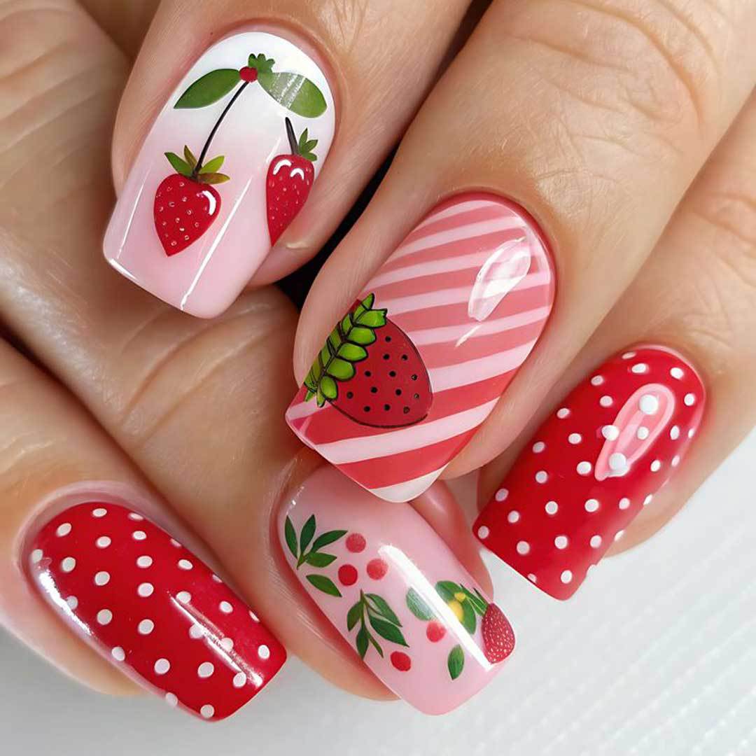Artistic Strawberry Nail Art Design Kit