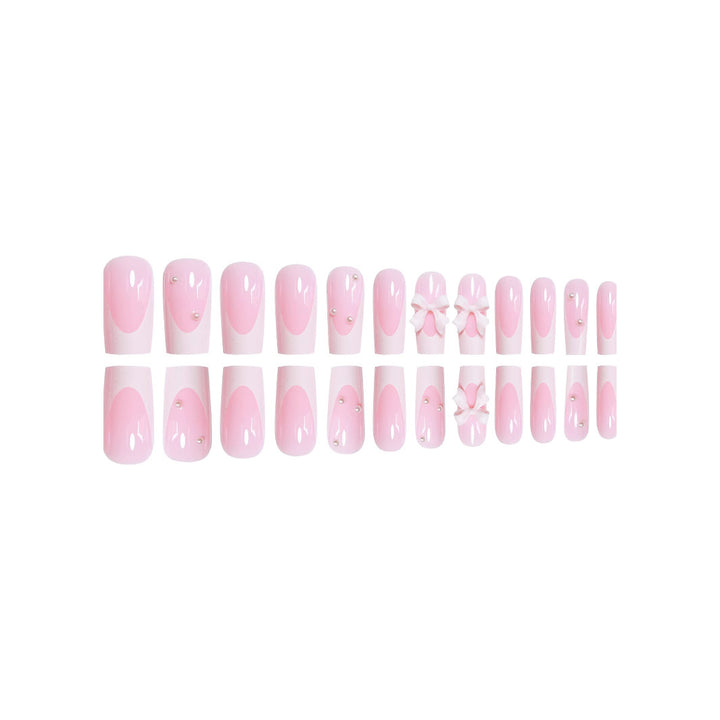 Decorative Press-On Nail Art with Bow Details Stornfield