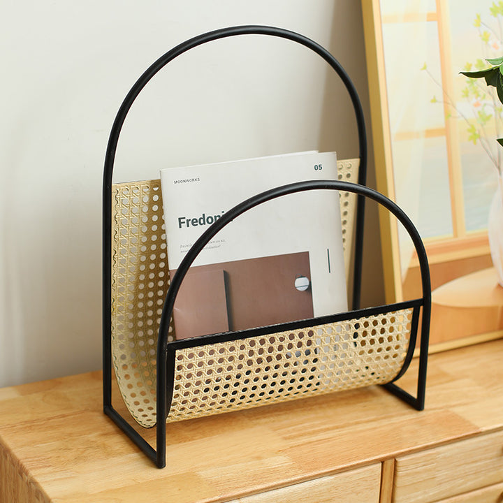 Unisex Elegant Magazine Holder with Artistic Weaving Structure Stornfield