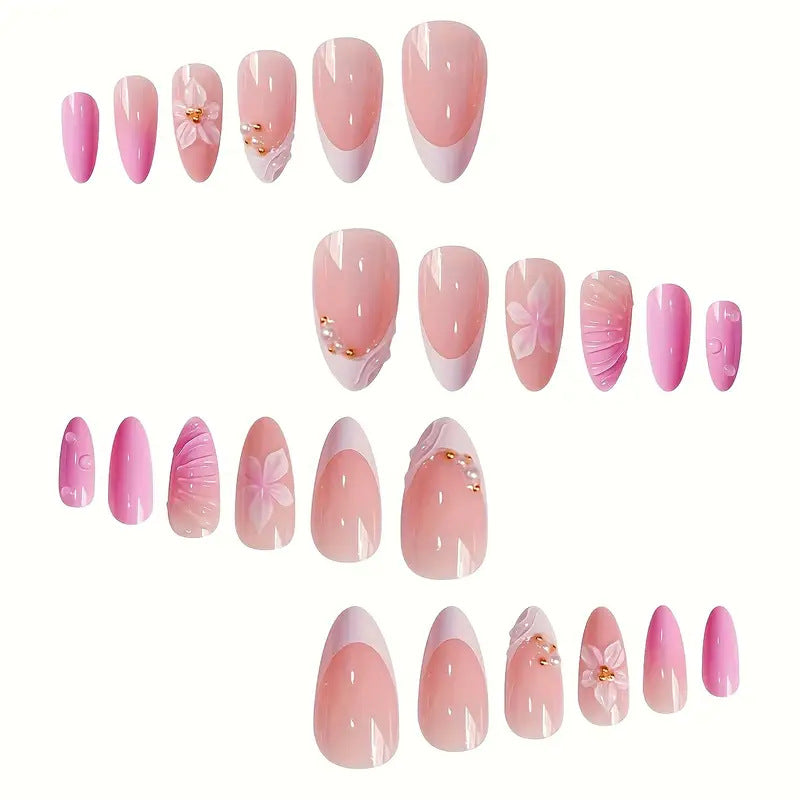 Artistic Floral Design Press-On Nail Set Stornfield