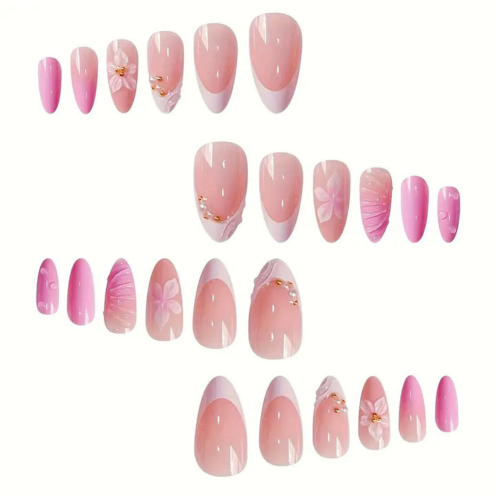 Artistic Floral Design Press-On Nail Set Stornfield
