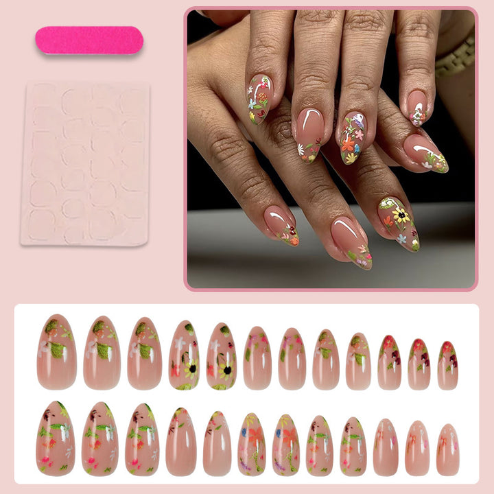 Nail art set with floral designs and elegant shine Stornfield