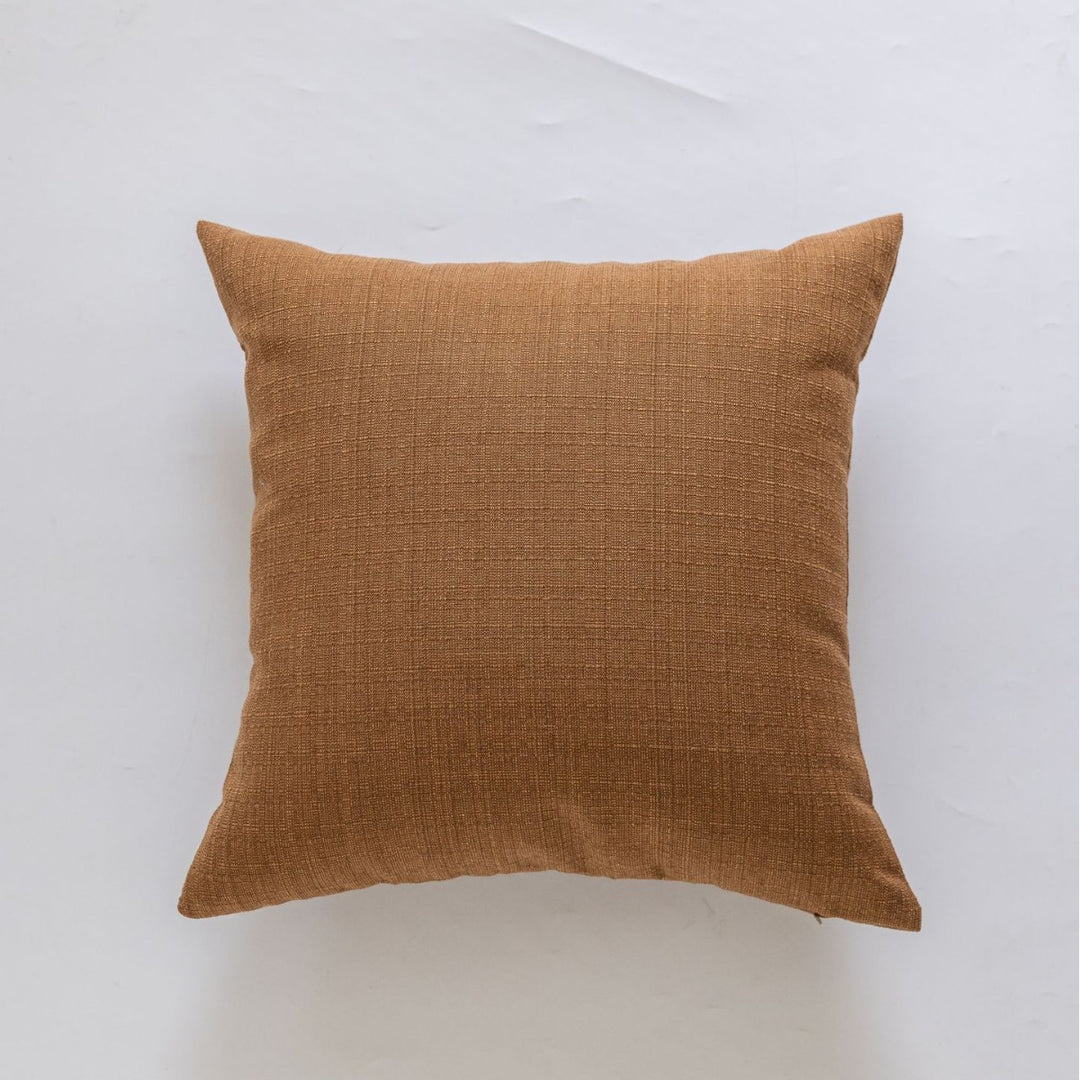 Square Natural Slub Linen Accent Cushion Cover with Welt Trim