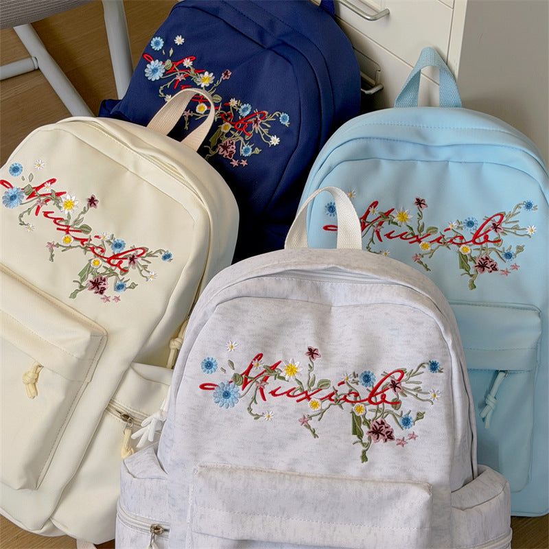Stylish Embroidered Multi-Pocket Backpack Stornfield