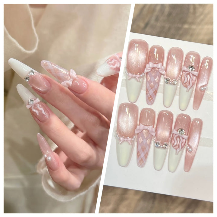 Artistic Stiletto Press-On Nail Set with Charming Patterns Stornfield