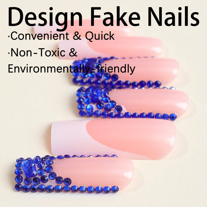 Luxury Artificial Nail Set with Sparkling Crystal Decorations Stornfield