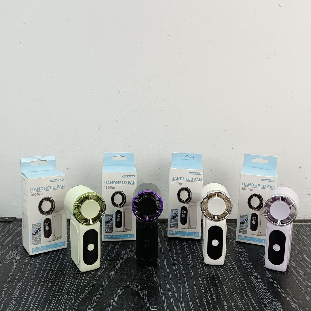 Unisex Portable Hand Fan with Digital Speed Display Stornfield