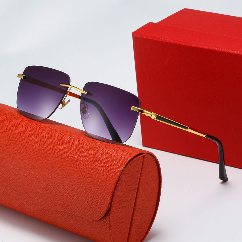 Women's fashionable rectangular semi-rimmed sunglasses with innovative design Stornfield