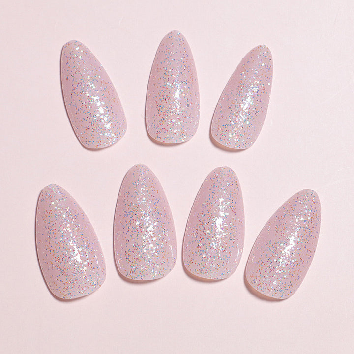 Glittery Almond-Shaped Press-On Nails Set Stornfield