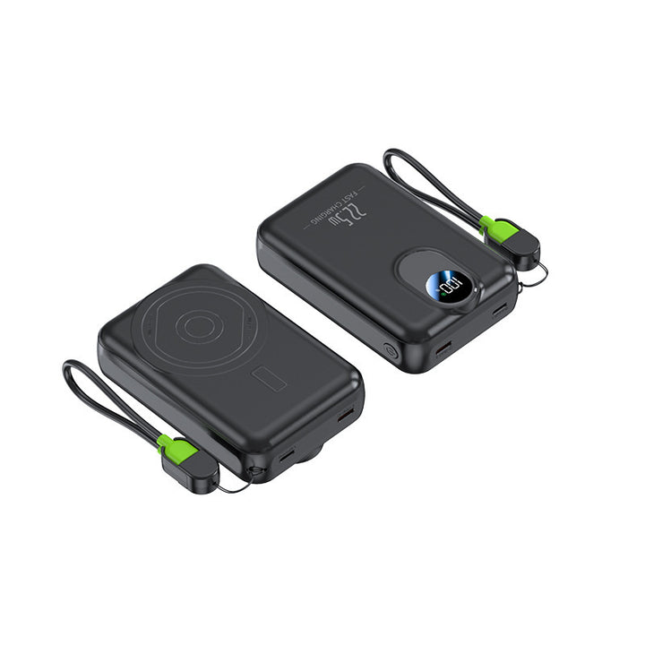Portable power bank with integrated wireless charging function and digital display Stornfield
