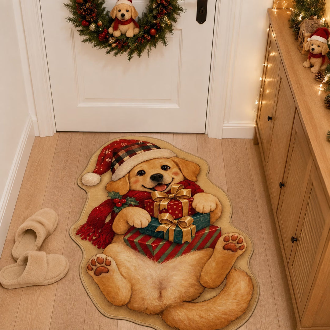 Festive Cat-Themed Area Mat