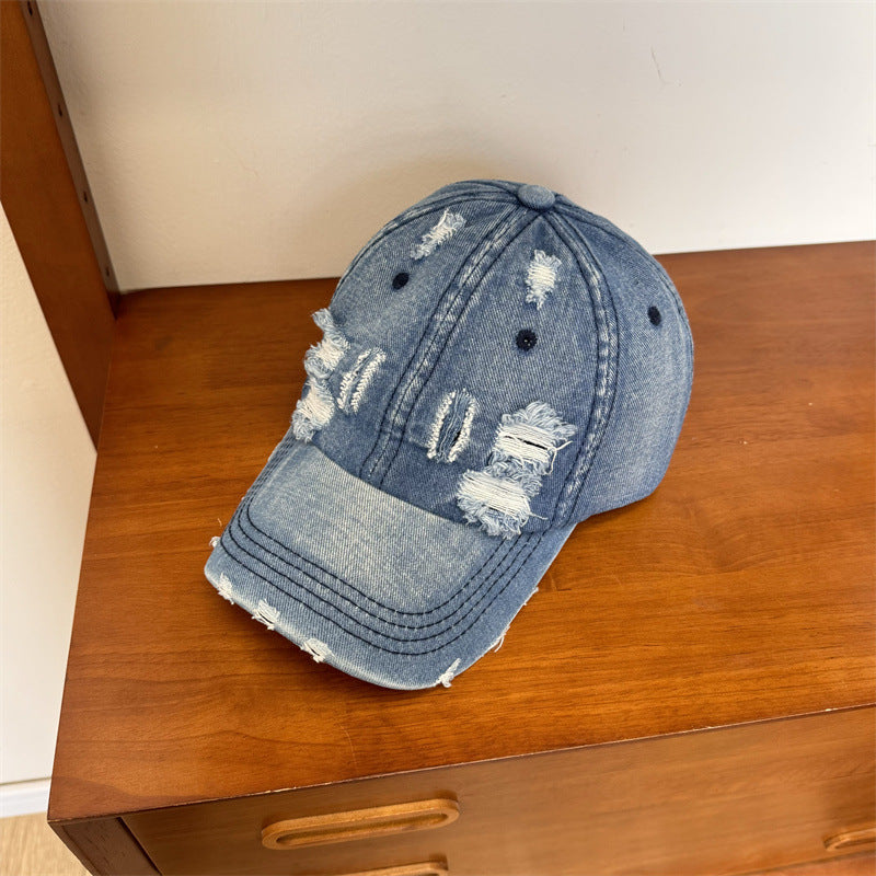 Women's Distressed Denim Adjustable Baseball Cap Stornfield