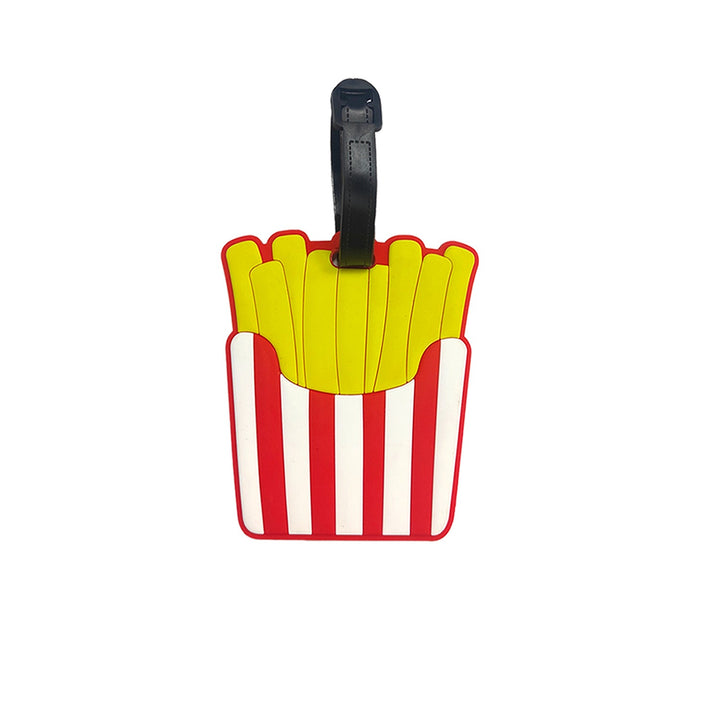 novelty burger shaped silicone luggage tag with flexible strap Stornfield