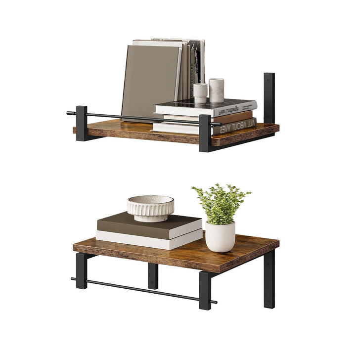 Wall shelf with industrial wood-metal design Stornfield