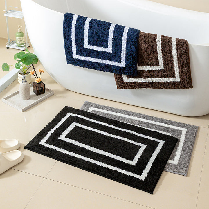 Plush Geometric Bathroom Rug