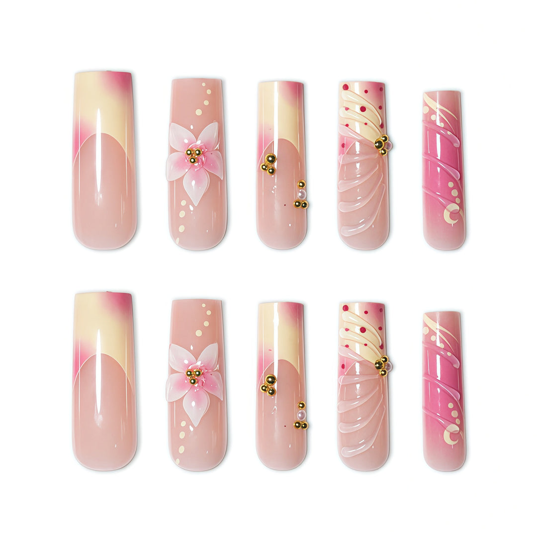 Floral Embellished Nail Extensions Stornfield