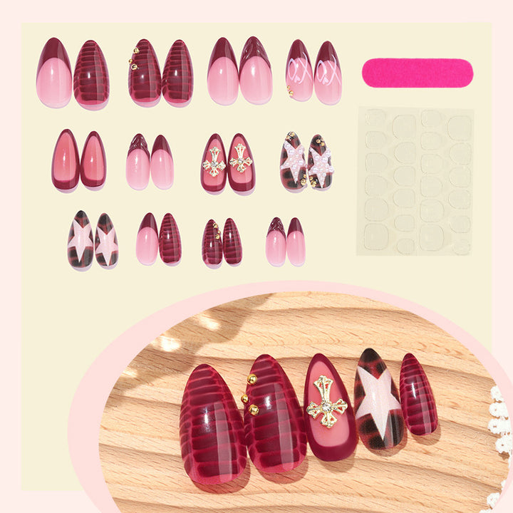 Artificial nail set with elegant decorations and various designs Stornfield