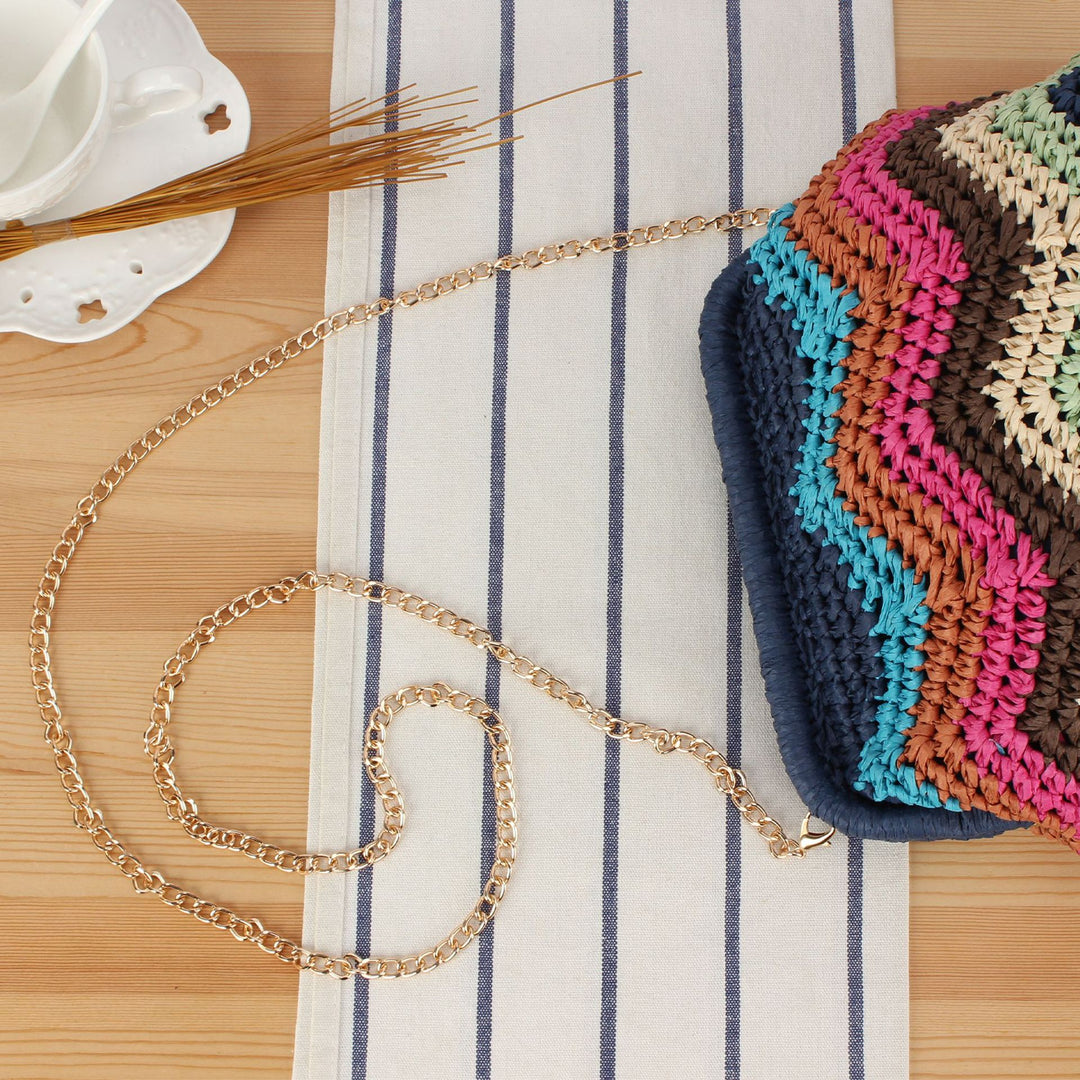 Handcrafted shoulder bag with cheerful wave pattern Stornfield