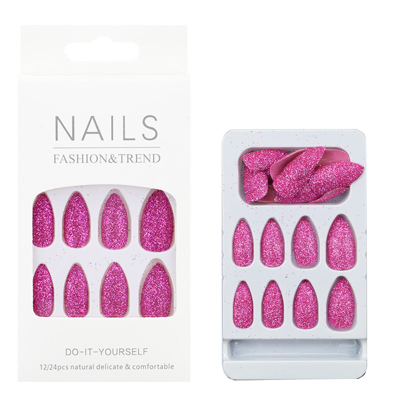 Glittering Almond-Shaped Press-On Nail Tips Stornfield