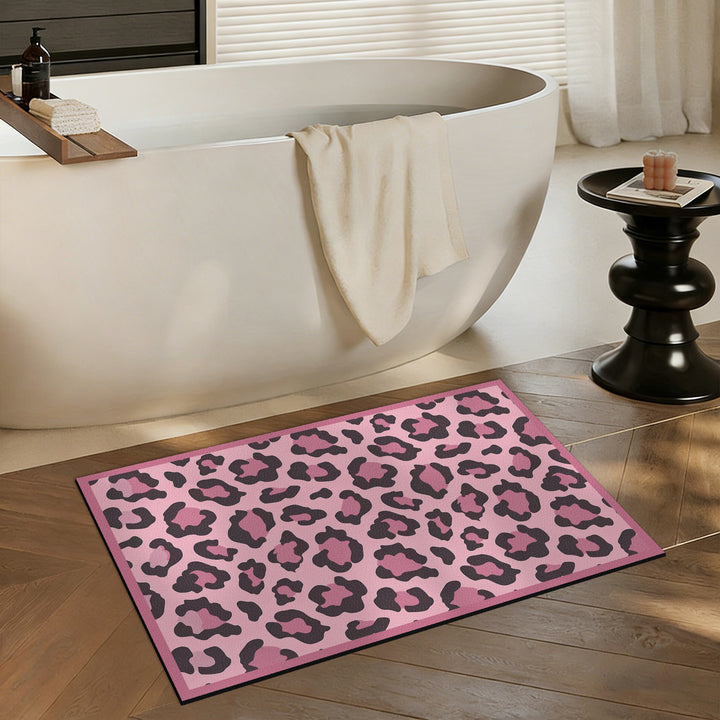 Plush Leopard Print Area Rug