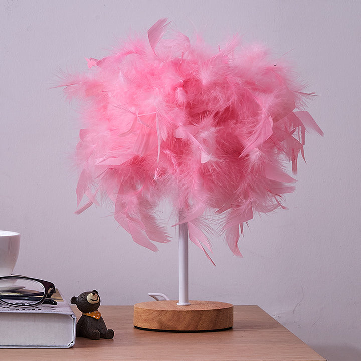 Feather-Accented Table Lamp