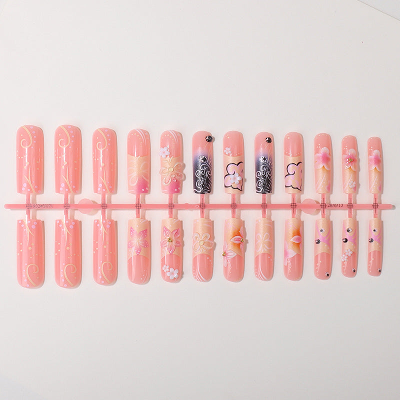Floral Themed Press-On Nail Art Set Stornfield