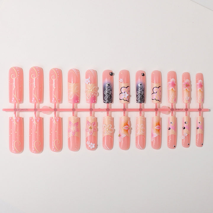 Floral Themed Press-On Nail Art Set Stornfield