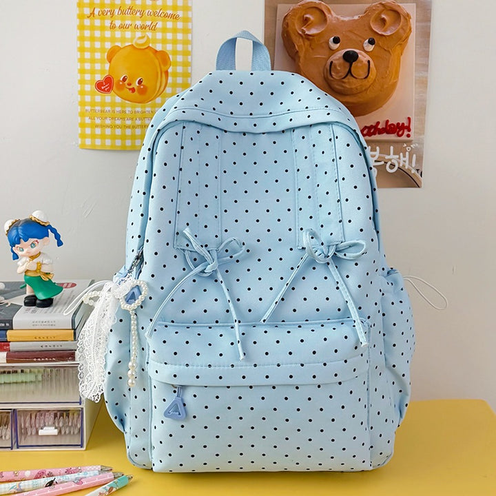 Stylish Polka Dot Patterned School Backpack Stornfield