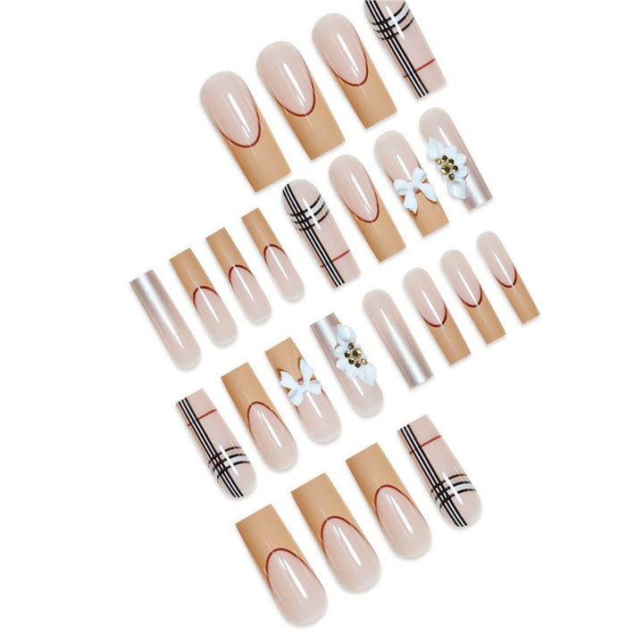 Artistic Designer Long Press-On Nails Stornfield