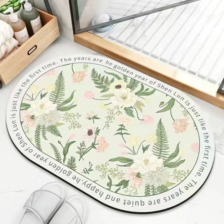 Leaf Patterned Bath Mat Stornfield