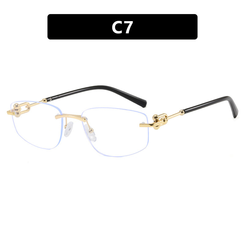 Ladies elegant semi-rimless glasses with luxurious metal frame and transparent lenses Stornfield