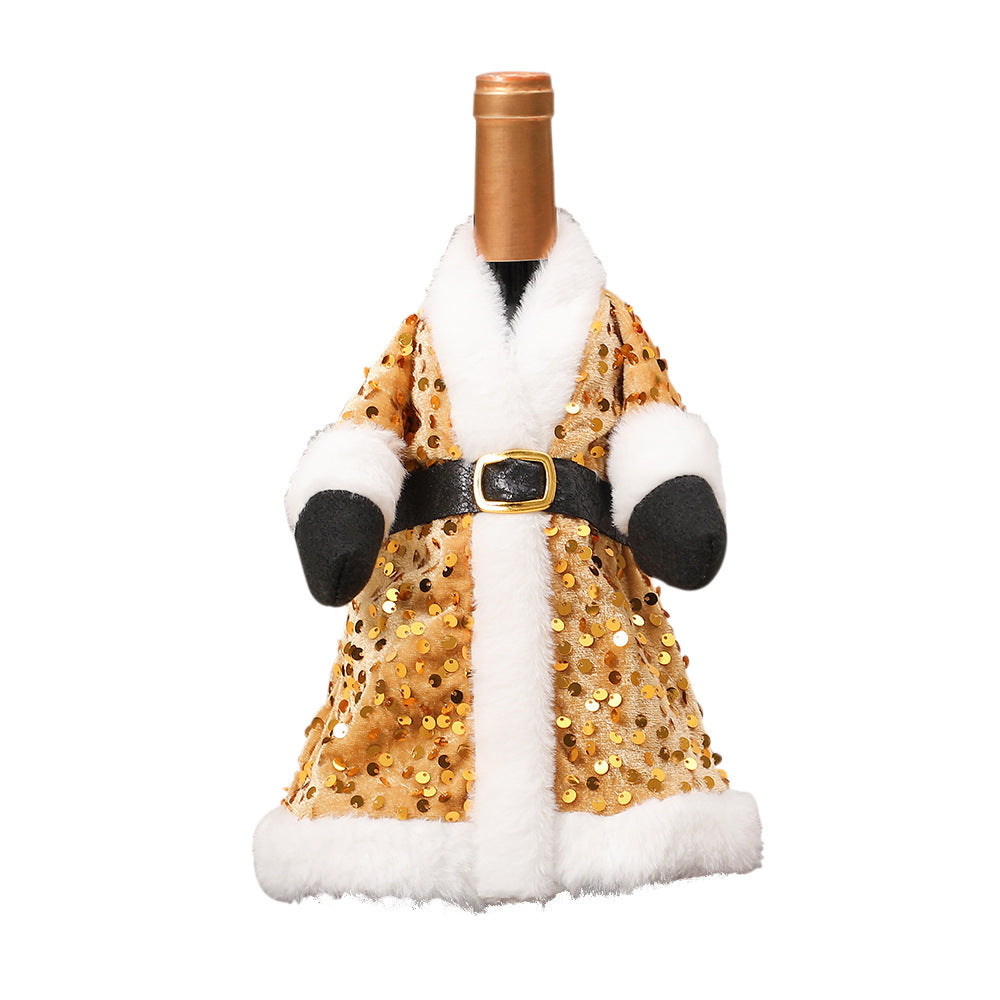 Festive wine bottle decoration cover