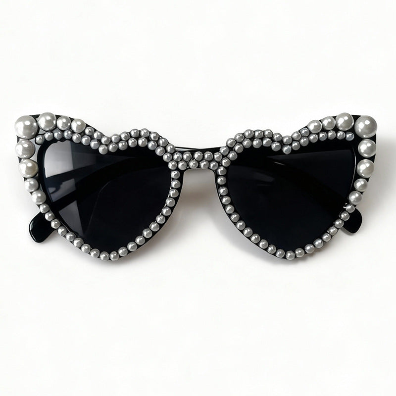 Heart-Shaped Pearl-Detail Sunglasses Stornfield