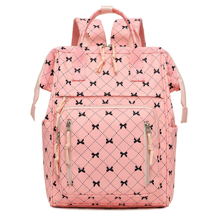Stylish Bow-Printed Backpack Stornfield